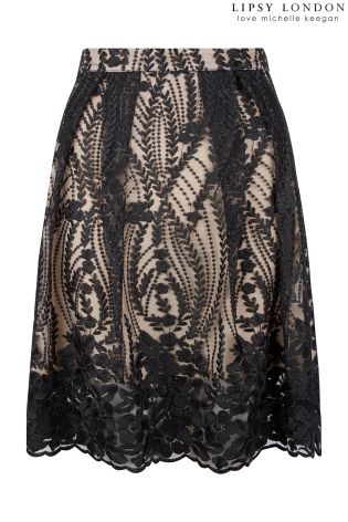 Lipsy Love Michelle Keegan Co-ord Embroidered Lace Prom Skirt